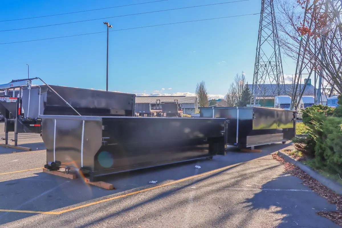 Roll-off dumpster ready for waste disposal at job site for Construction Dumpster Rental in Jasper